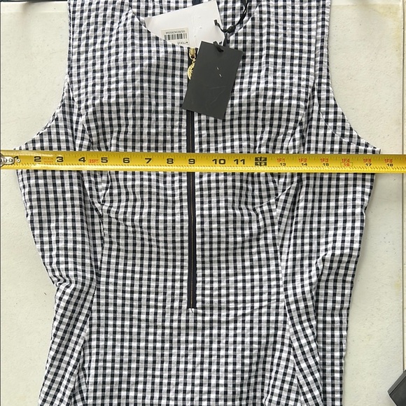 DKNY Black and White Sleeveless Sheath Midi Dress - Picture 5 of 12